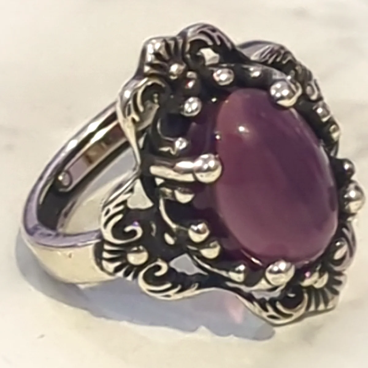 Antique Violet Cabochon Ring view 2