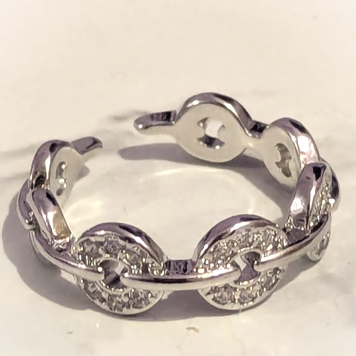Pavé Chain-Link Ring view 2