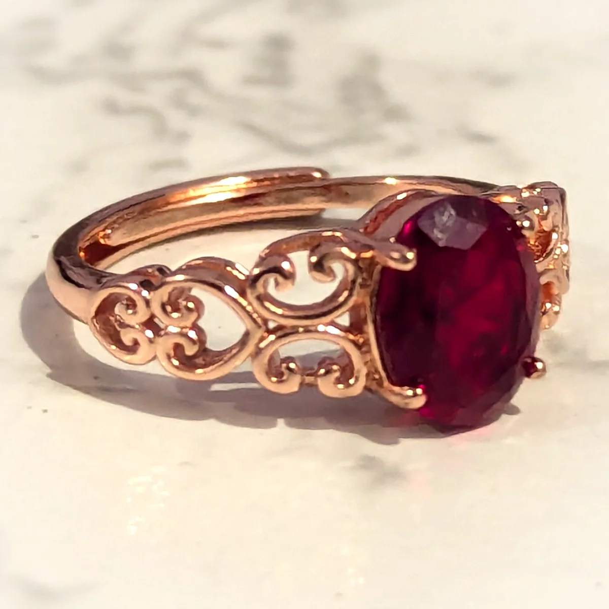 Scarlet Filigree Ring view 2