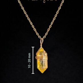 Yellow Quartz Pendant - Hexagonal